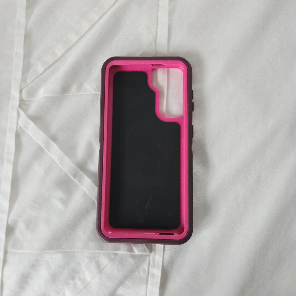 Samsung Galaxy S21 Chunky Defender Phone Hot Pink & Burgundy Wine Phone Case